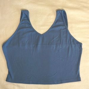 Ebifin Womens 2XL V-Neck Ribbed Knit Basic Fitted Cami. Denim blue color. NWOT